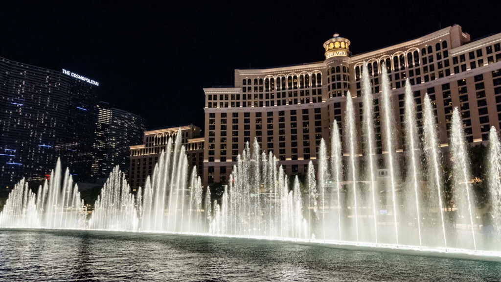 Bellagio fountains at night