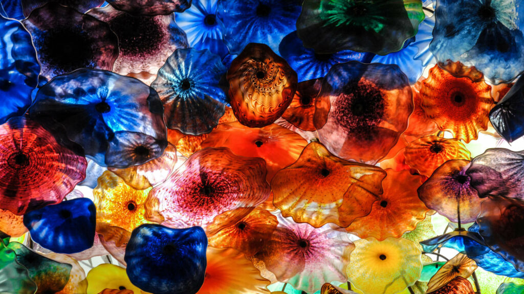 Bellagio multi-color glass art installation