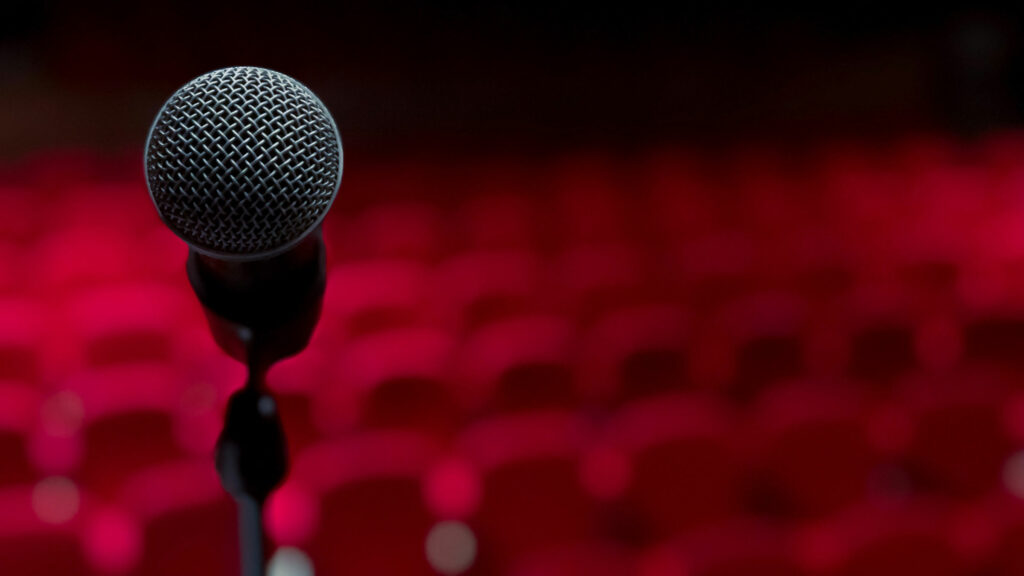 Mic on stage in an empty theater