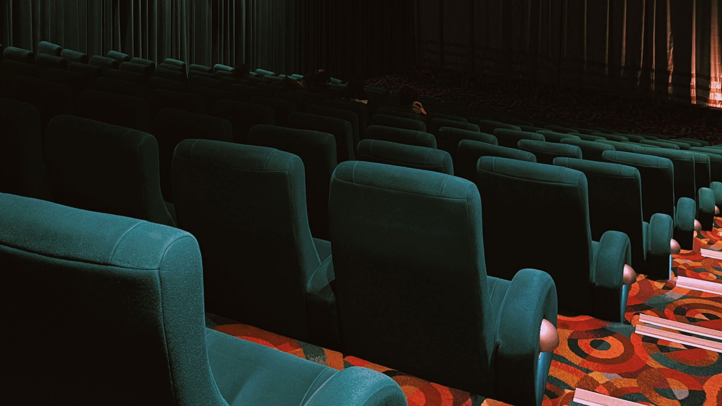 Empty movie theater seats