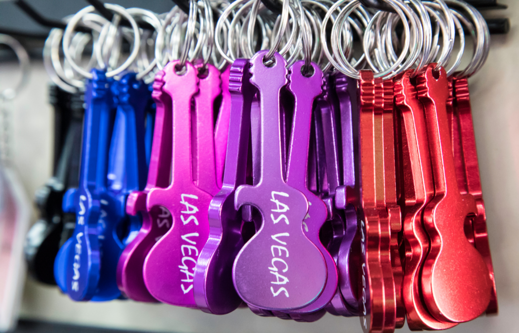 keychains with vegas inscriptions