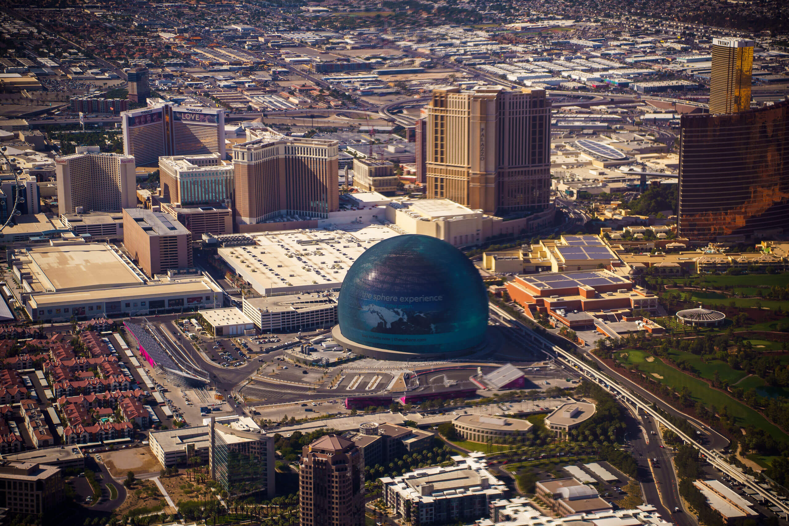 The Sphere aerial view