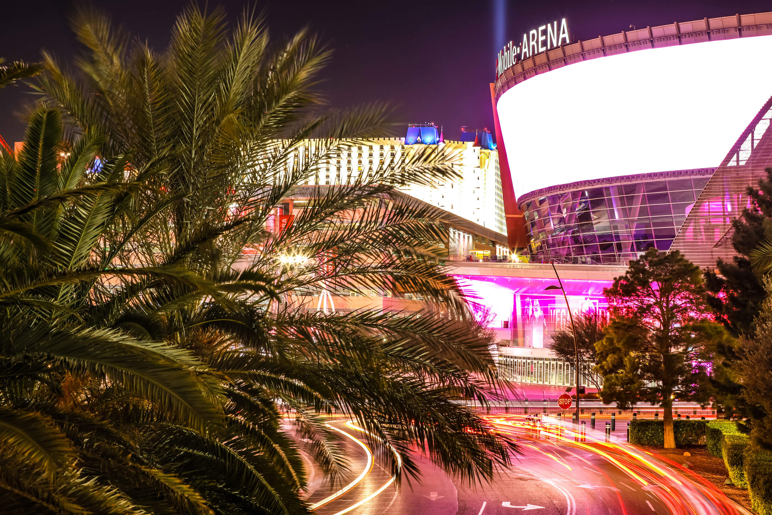 T-Mobile Arena timelapse at night