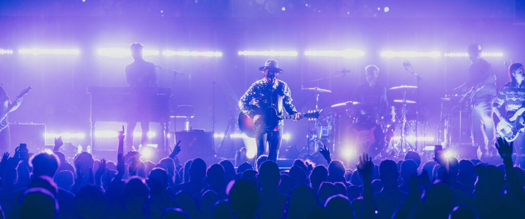 Concert venue purple lights